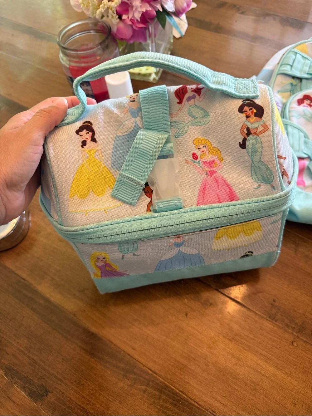 Pottery Barn Kids Aqua Princess Print Lunch Bag